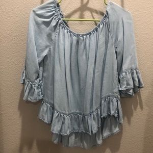 denim off the shoulder top